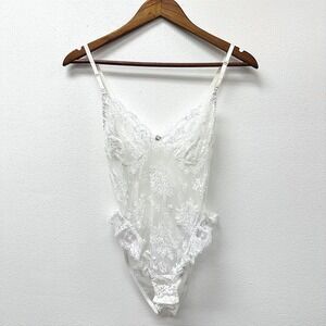 Vintage Cup & Body Lace Sheer Teddy White Size‎ XS/S